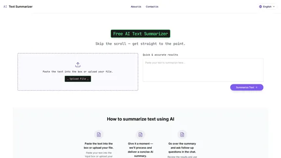 AI Text Summarizer - Quick, Precise & Free Summarizing Tool