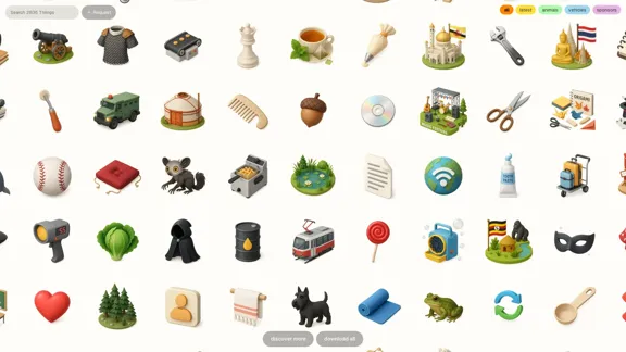 The Thiings Collection - A growing collection of over 2800 free 3D icons, created using AI.