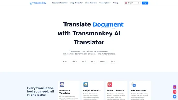 Transmonkey - Translate documents, images, and videos online using AI.