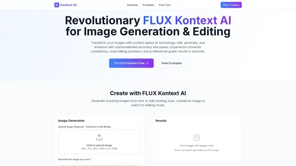 FLUX Kontext AI - Génération et édition d'images avancées FLUX Kontext