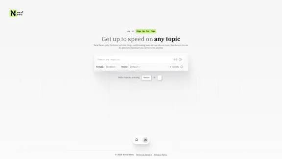 Nural.News - Create AI podcasts on demand based on your favorite topics.