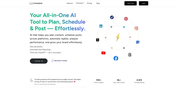 AI Social Media Scheduler & Automation Tool - Simplify your social media management with ease.