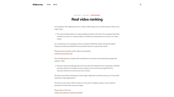 Real video ranking - We are approaching the release of a video model.