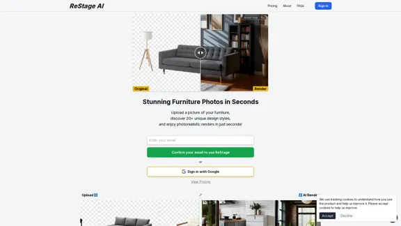 ReStage AI - Fotos de Móveis Impressionantes em Segundos