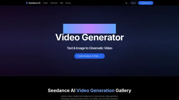 Seedance AI - 人工智能视频生成器