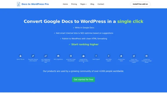 Google Docs a Wordpress - Convierte Google Docs a WordPress con un solo clic.
