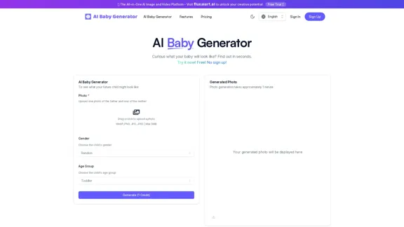 AI Baby Generator - Generate your future baby's face in seconds.