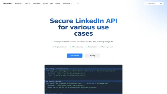 Linked API - 用於各種應用案例的安全 LinkedIn API