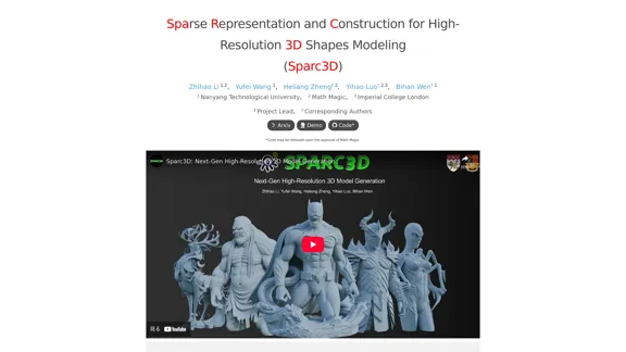 Sparc3D - Разреженное представление и построение для моделирования 3D-форм с высоким разрешением