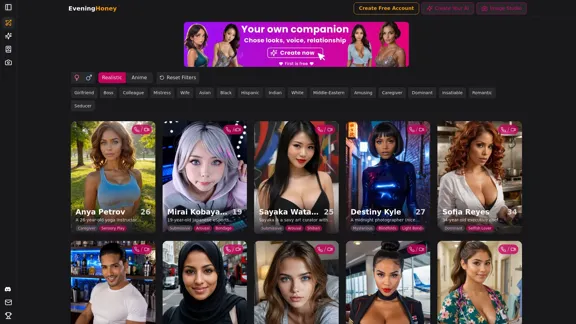 EveningHoney.AI - Realistic AI Girlfriends & Companions