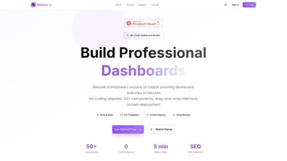Reeyee.ai - プロフェッショナルなダッシュボードを作成する