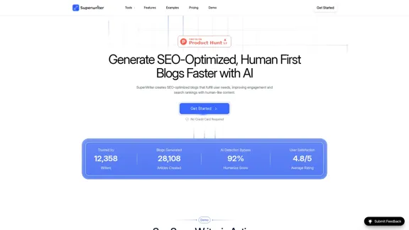 SuperWriter - Rédacteur d'articles AI gratuit pour des blogs de qualité