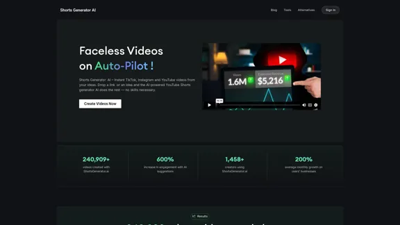 Shorts Generator AI - 创建病毒视频