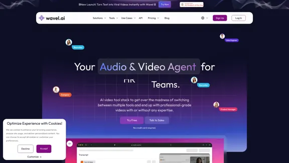 Wavel AI - Bester KI-Video-Editor | Text-zu-Sprache-Lösung für Videos und Audios