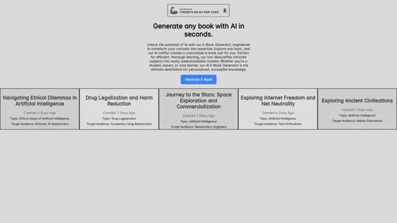 AI E-books - Generate Ebooks with AI