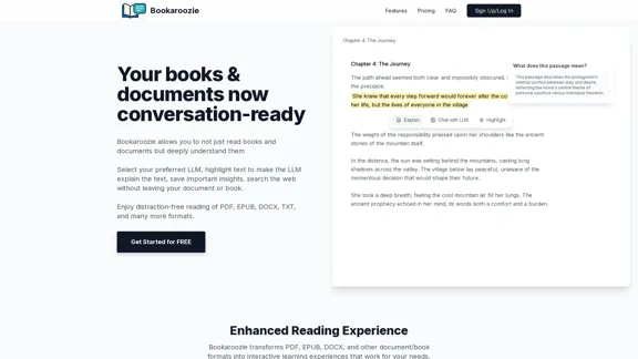 Bookaroozie - Interactive AI Document & Book Reader for PDF, EPUB, DOCX, and More