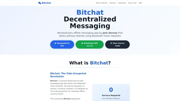 Bitchat - Decentralized Offline Messaging App by Jack Dorsey