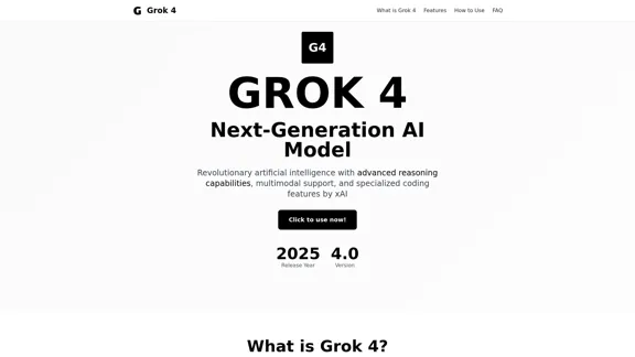 Grok 4 - Next-Generation AI Model by xAI Grok 4 - Next-Generation AI Model by xAI