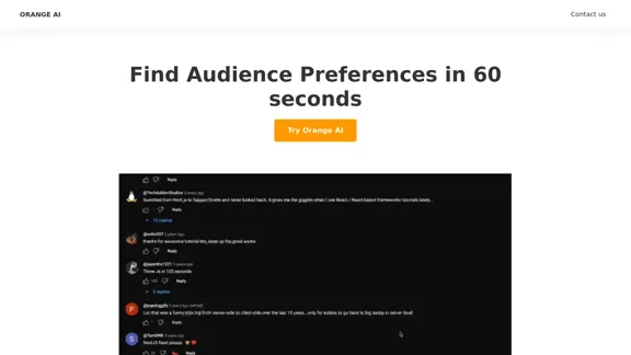 Orange AI - Unlock the potential of AI to comprehend your YouTube audience.