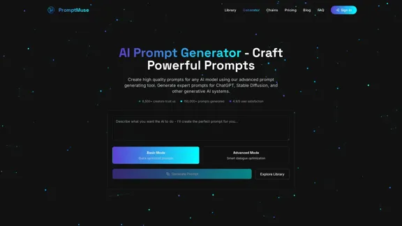 PromptMuse - Free AI Prompt Generator for Creating Perfect Prompts