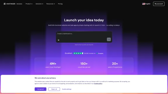 Hostinger Horizons - A no-code AI partner to help you launch your ideas.