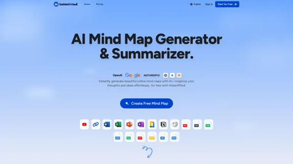 InstantMind - AI Mind Map Creator and Summary Tool