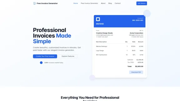 InvoiceFlow - Профессиональный генератор счетов