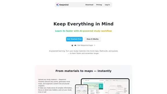 Keepmind - AI Study Tool for Flashcards, Quizzes & Spaced Repetition