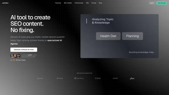 Verbite - AI tool for generating SEO content