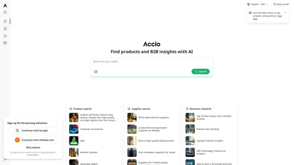Accio - Inquire about anything related to B2B, discover suppliers and get inspired.
