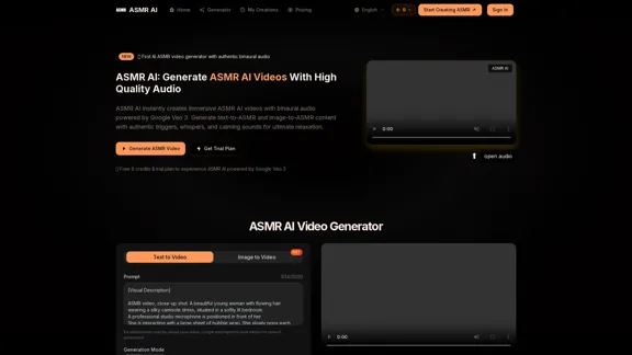 ASMR AI Video Generator - Erstellen Sie ASMR AI-Videos mit Audio
