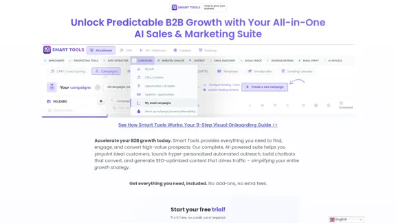Smart Tools - Unlock Predictable B2B Growth with Your Comprehensive AI Sales & Marketing Suite