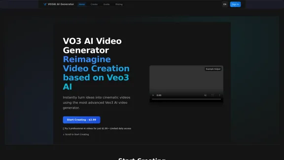 Veo3 AI Video Generator - Générer une vidéo Veo3 AI avec audio