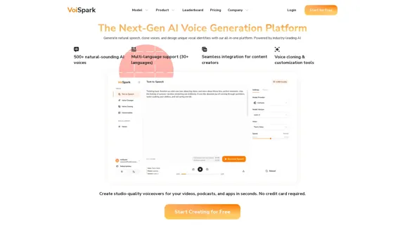 VoiSpark - AI Voice Generator Platform for Text-to-Speech and Voice Replication