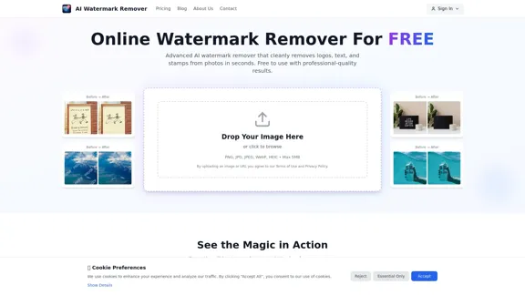 Free AI Watermark Remover - 画像から透かしを簡単に削除します Free AI Watermark Remover - 画像から透かしを簡単に削除します