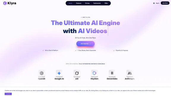 Klyra AI - コンテンツ作成、画像、動画、音声のためのオールインワンプラットフォーム