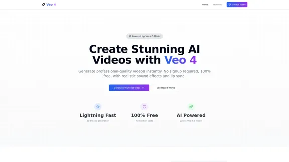 Veo 4 AI Video Generator - 無料で素晴らしい動画を作成する