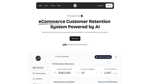 Evolvoom - Система удержания клиентов на основе ИИ для брендов электронной коммерции и дропшиппинга