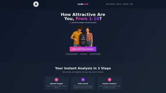 Lookrank - Erhalte kostenlos deine 1-10 Attraktivitätsbewertung