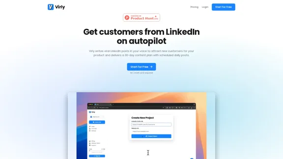 Virly - Вирусные посты в LinkedIn вашим голосом