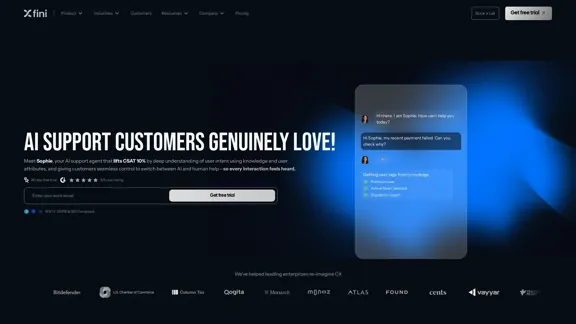 Fini AI - KI, die wie Ihr bester Support-Agent arbeitet.