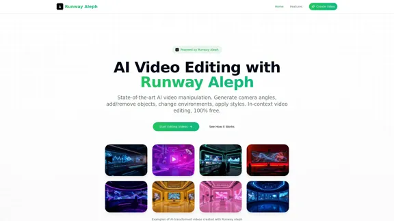 Runway Aleph - Free AI Video Editor for Multi-Task Video Editing