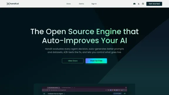 Handit.ai - 自動的にAIエージェントを改善するオープンソースエンジン