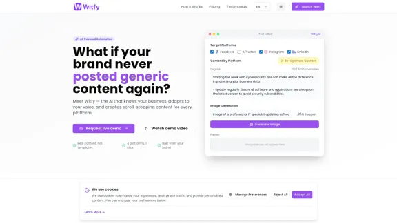 Witfy - Platform for automating social media using AI