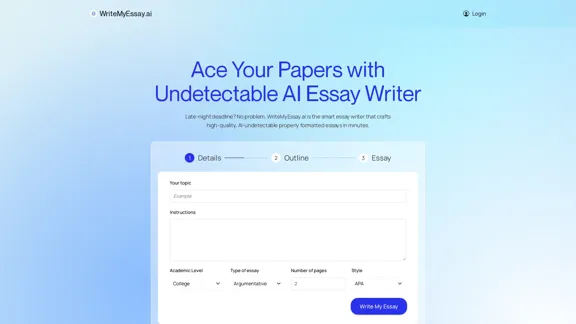 WriteMyEssay.AI - The Completely Unnoticeable Essay Writer