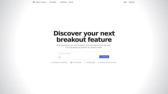 Magic Patterns - A plataforma de prototipagem de IA para equipes de produto