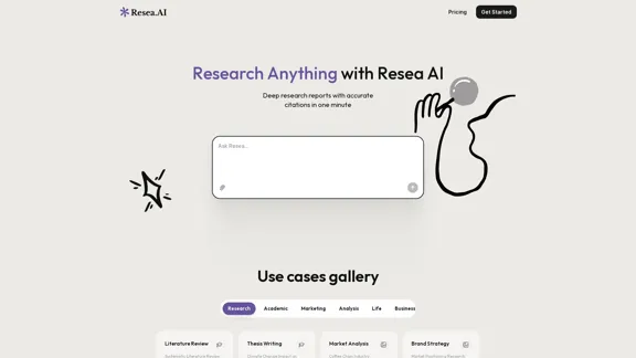 Resea AI: O Agente de Pesquisa Mais Preciso e Pesquisador Profundo nº 1