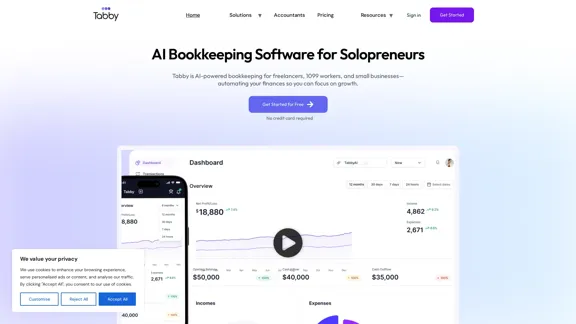 Tabby - Software de Contabilidade com IA para Autônomos
