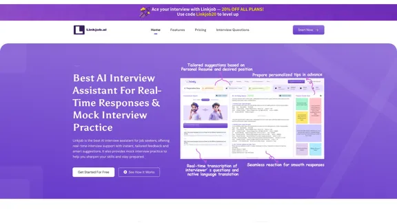 Bester KI-Interview-Assistent für Echtzeit-Antworten und Übungsinterviews | Linkjob AI