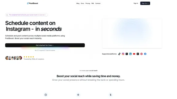 PostBoost - Planifiez et publiez du contenu sur tous vos comptes de réseaux sociaux, le tout en une seule fois.